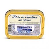 Filets de sardines au citron et à l'huile d'olive Bio
